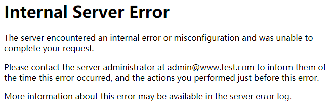 apache Internal Server Error misconfiguration